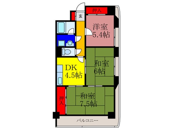 木の国ハイツの物件間取画像